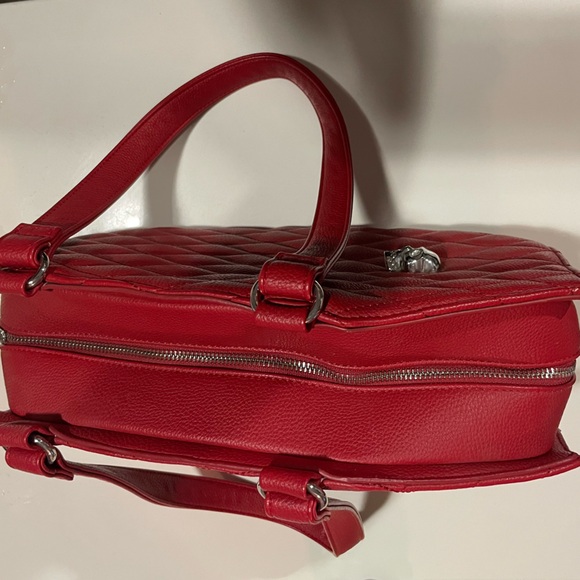 Lux De Ville Matte Red Coffin Handbag Rockabilly Skull Purse - Picture 4 of 12